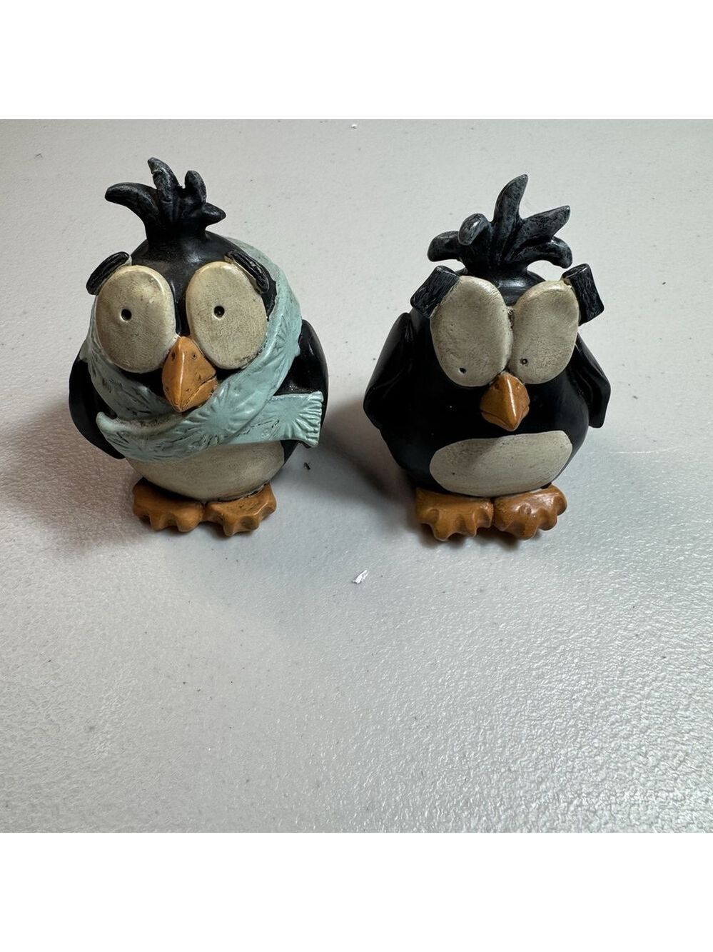 Pumpkinseeds Originals Janell Berryman Penguin Figurines Set of 2 Handcrafted
